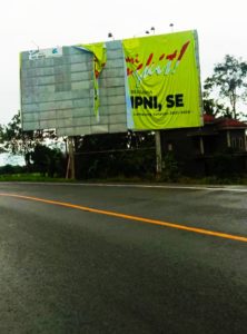 Baliho “Mari Bangkit Bersama Hipni” Ditemukan Dalam Kondisi Rusak