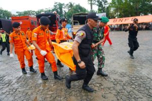 Polres Lamsel Beserta Pihak Terkait, Gelar Simulasi Siaga Penanggulangan Bencana Alam