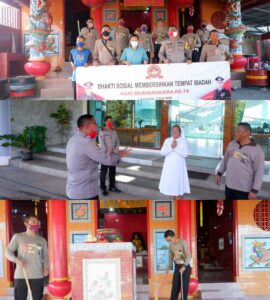 Giat Baksos, Polres Lamsel Bersihkan Rumah Ibadah