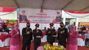 Peringati HUT Bhayangkara ke-74 Polres Lamsel Gelar Syukuran