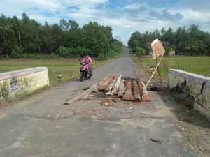 Jembatan Penghubung di Desa Rawaselapan Lampung Selatan Ambruk