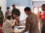 Vaksin Bersama Kodim 0421 Lamsel di Desa Titiwangi Candipuro