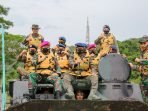 Danbrigif 4 Marinir/BS Bersama Dansat Brimobda Lampung Tinjau Uji Kedap Kendaran Pendarat Amfibi