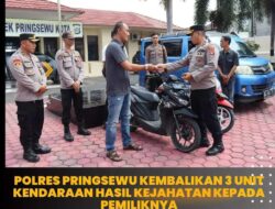Polres Pringsewu Kembalikan Motor dan Mobil Hasil Kejahatan Kepada Pemiliknya