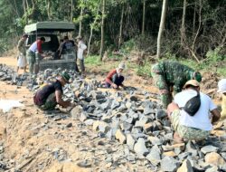 Satgas TMMD Kodim 0421/Lamsel Hampir Rampungkan Pembangunan Jalan Onderlagh