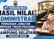 PENGUMUMAN HASIL NILAI REKAM JEJAK (ADMINISTRASI) SELEKSI TERBUKA PENGISIAN JPTP TAHUN 2026