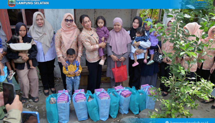 Sentuh Langsung Keluarga Penerima Bantuan, Ketua TP PKK Lampung Selatan Perkuat Pendampingan Anak Berisiko Stuntig